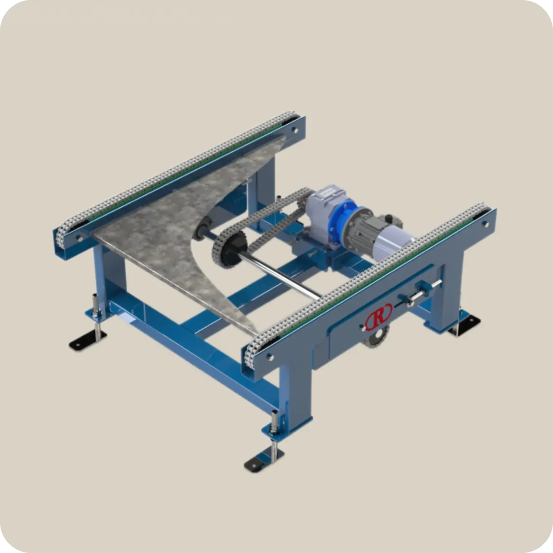 Rendu 3D d'un convoyeur à bande